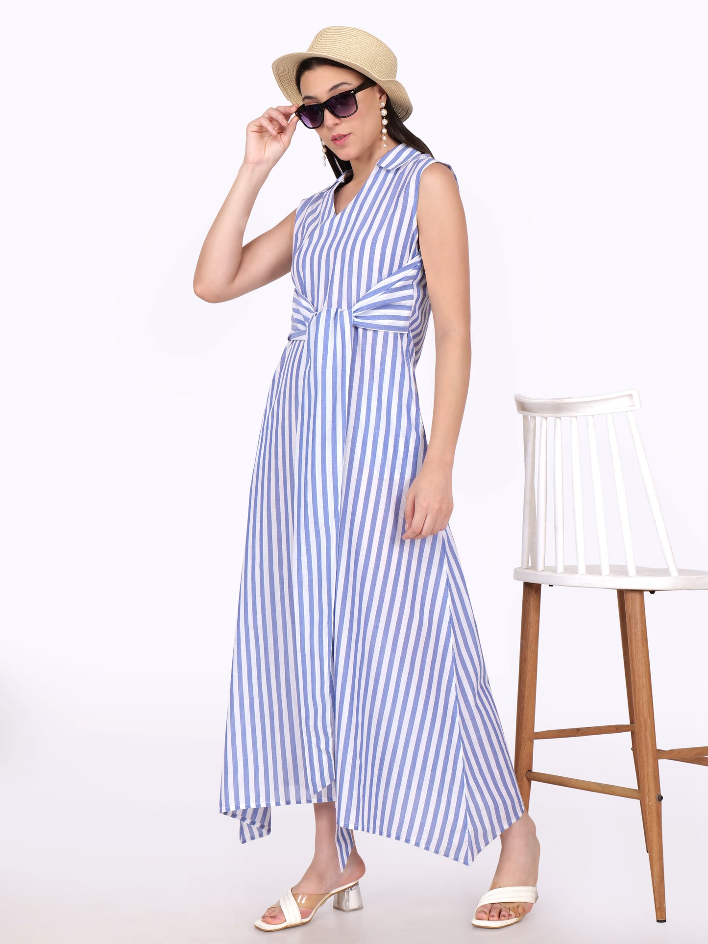Cross tie up maxi dress