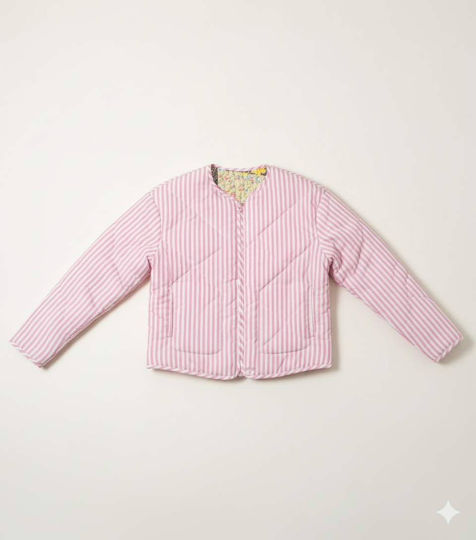 Patchwork reversible quilted jacket