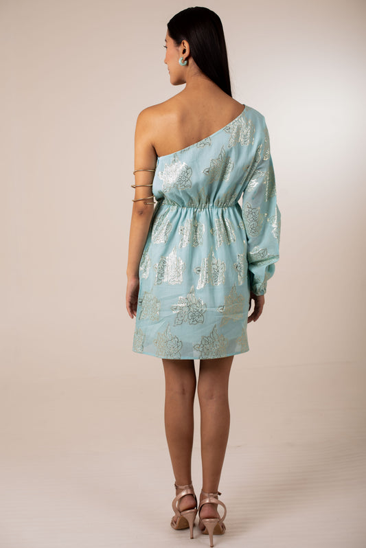 Metallic Flora Brocade dress