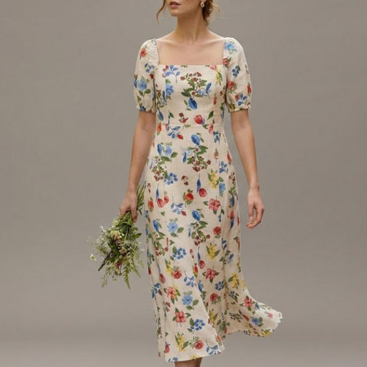 Floral linen Dress