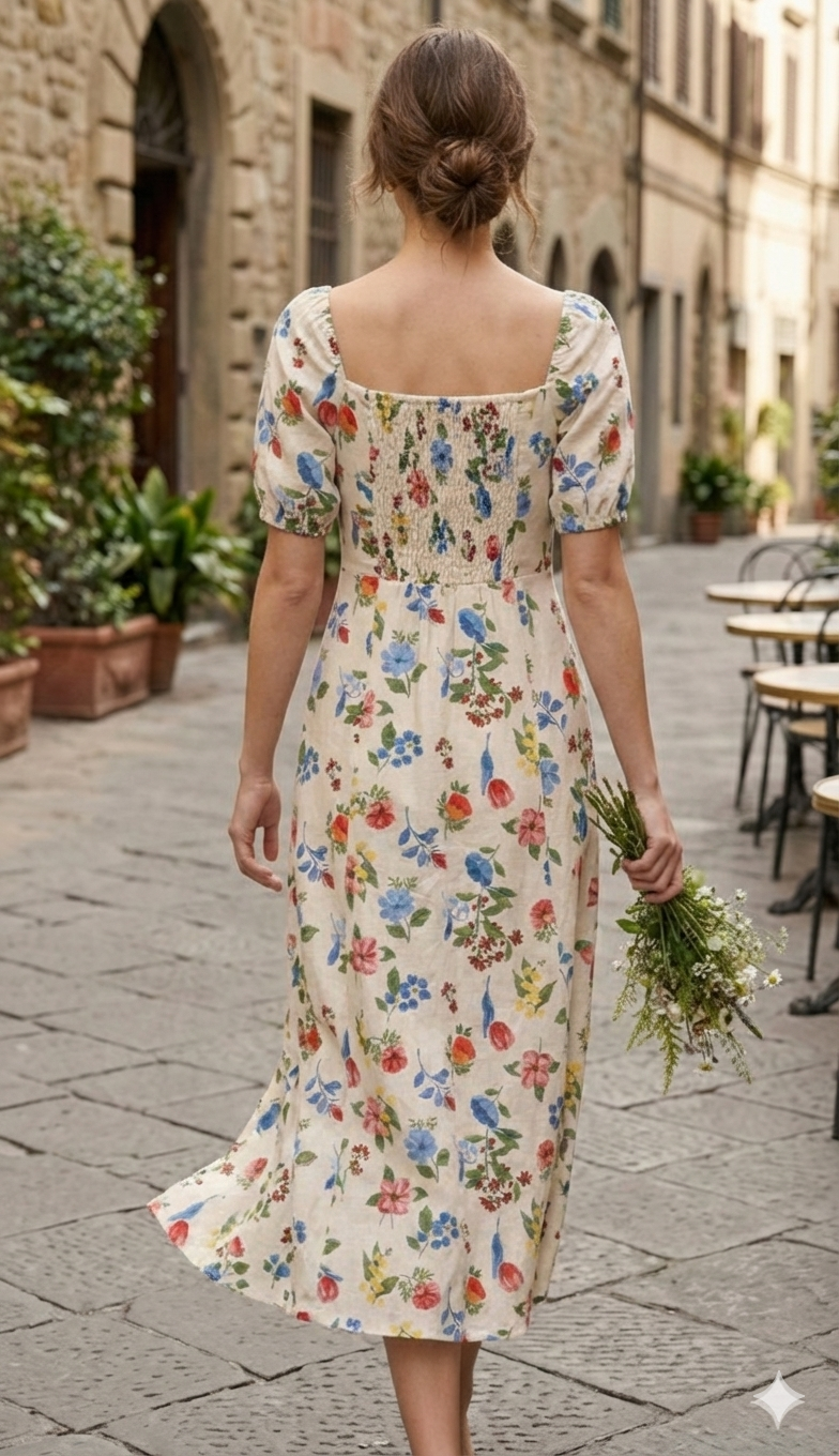 Floral linen Dress