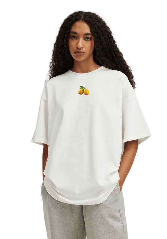 Sunny Citrus oversized white tshirt