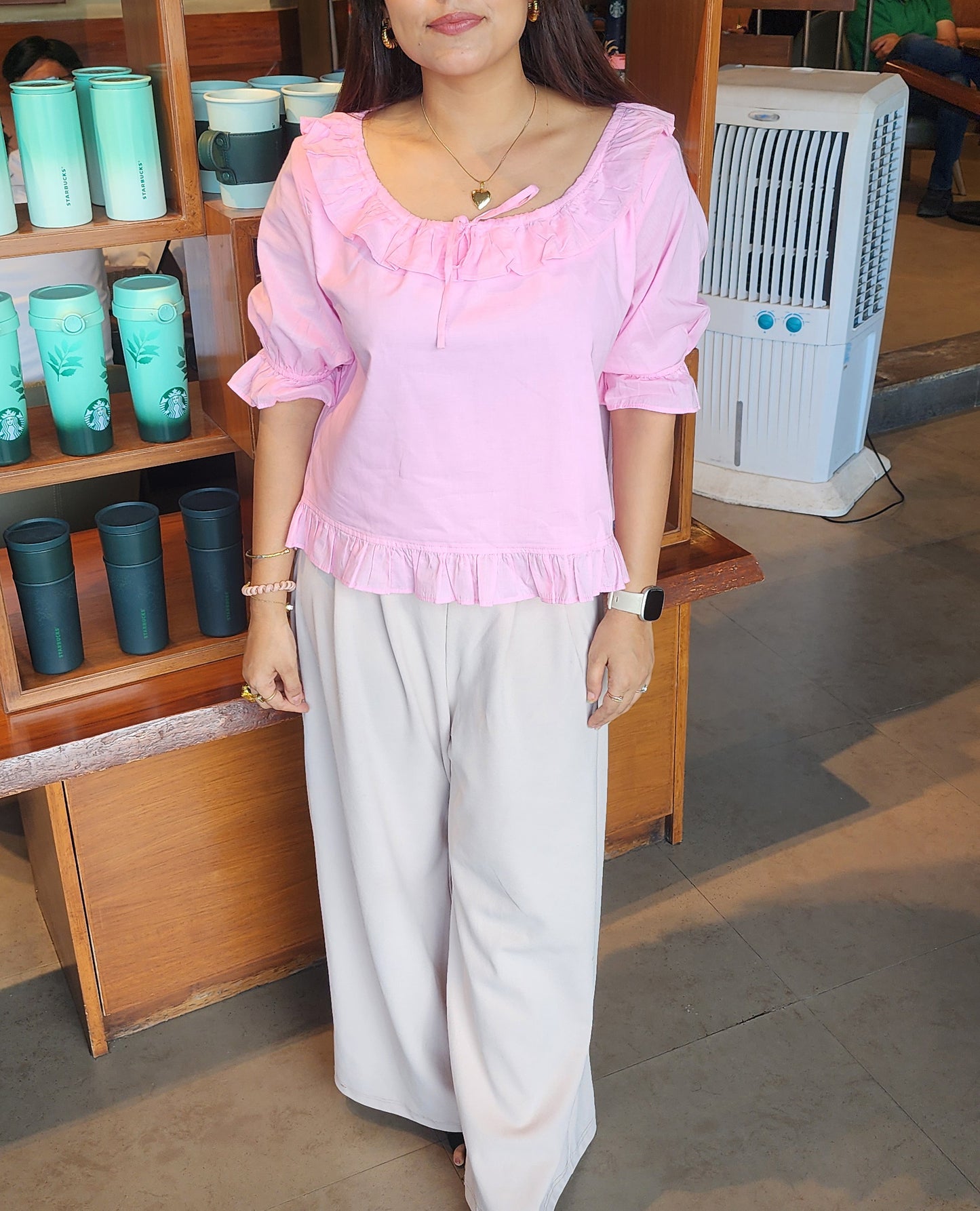 Pink Ruffle Elegance Top