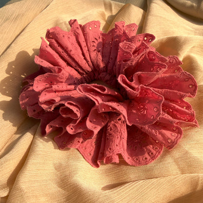 Cloud bloom pink oversized scrunchie