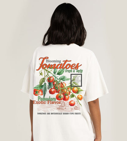 Blooming Tomatoes oversized white tshirt