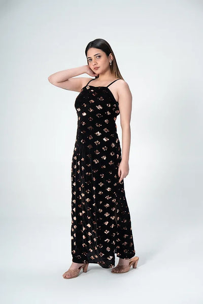 Fire sequin maxi dress