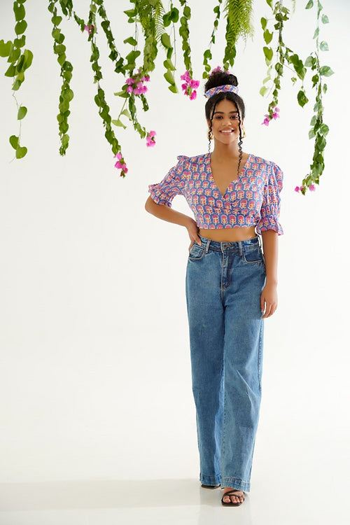 V - neck Aster Crop Top
