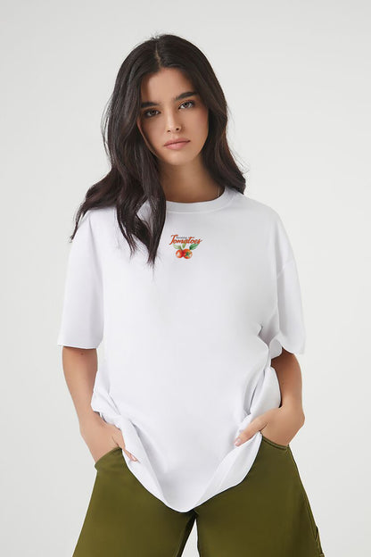 Blooming Tomatoes oversized white tshirt