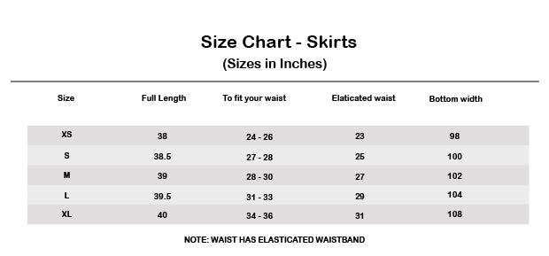 Size chart