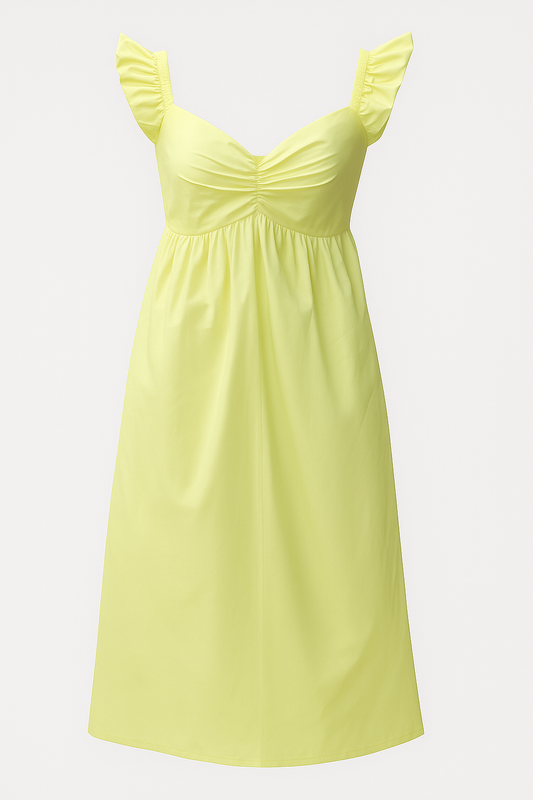 Butter yellow siena midi dress