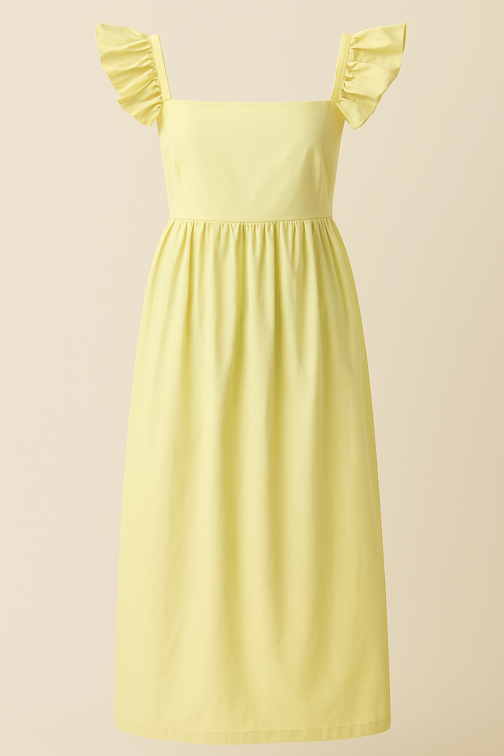 Butter yellow siena midi dress