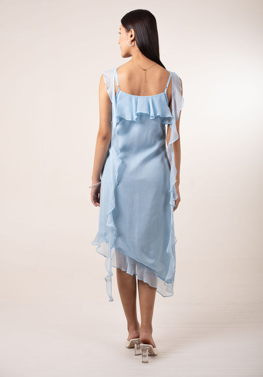 Crystal Sky Ruffle Dress