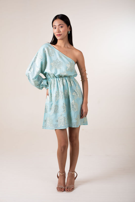 Metallic Flora Brocade dress