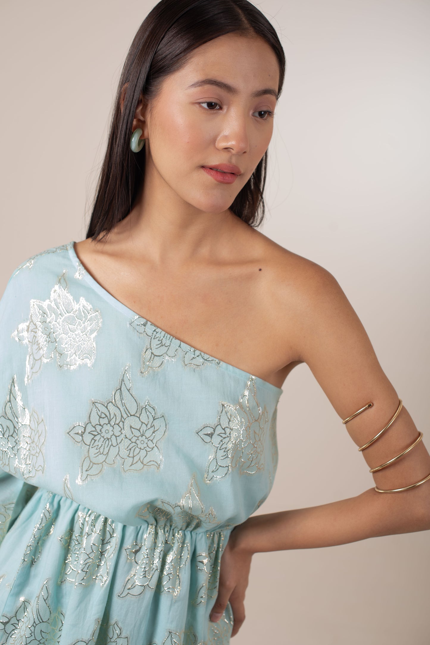 Metallic Flora Brocade dress
