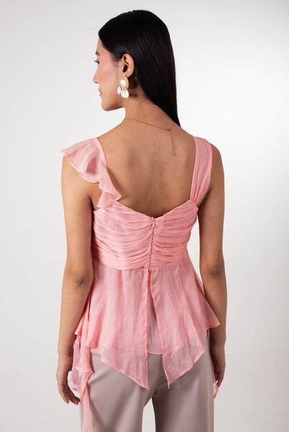 Luna Ruffle Drape Top