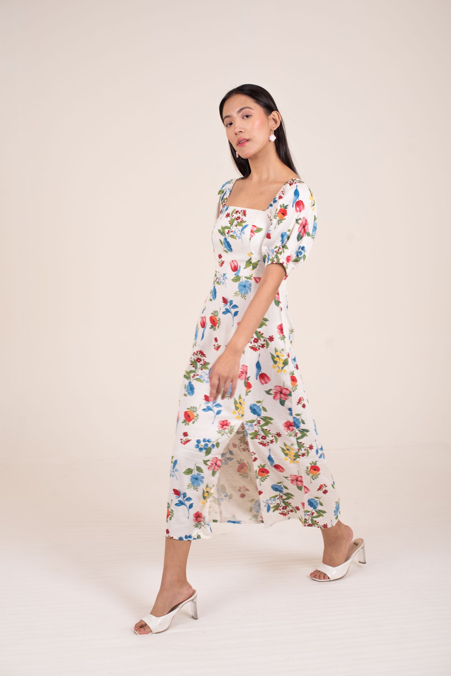 Floral linen Dress