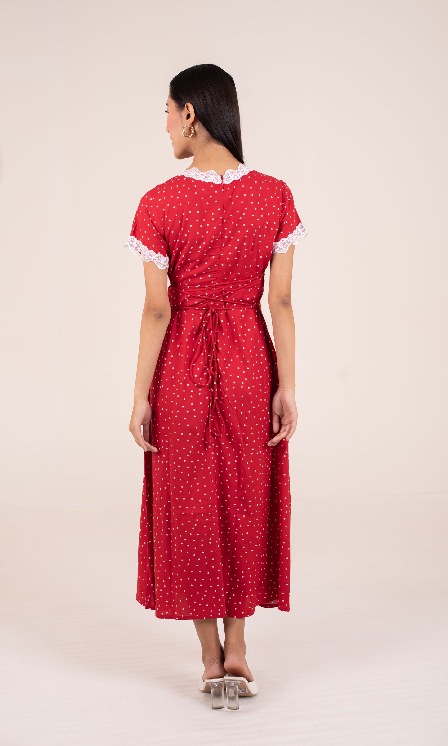 Vintage Rose lace Polka Dress