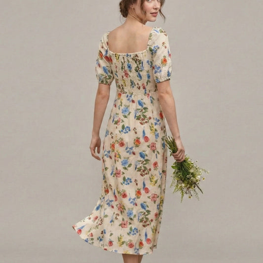 Floral linen Dress