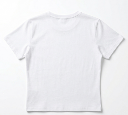 Bud and blossom white crop tee