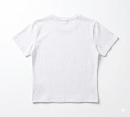 The little things white crop tee