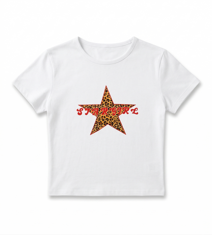 Star girl white crop top