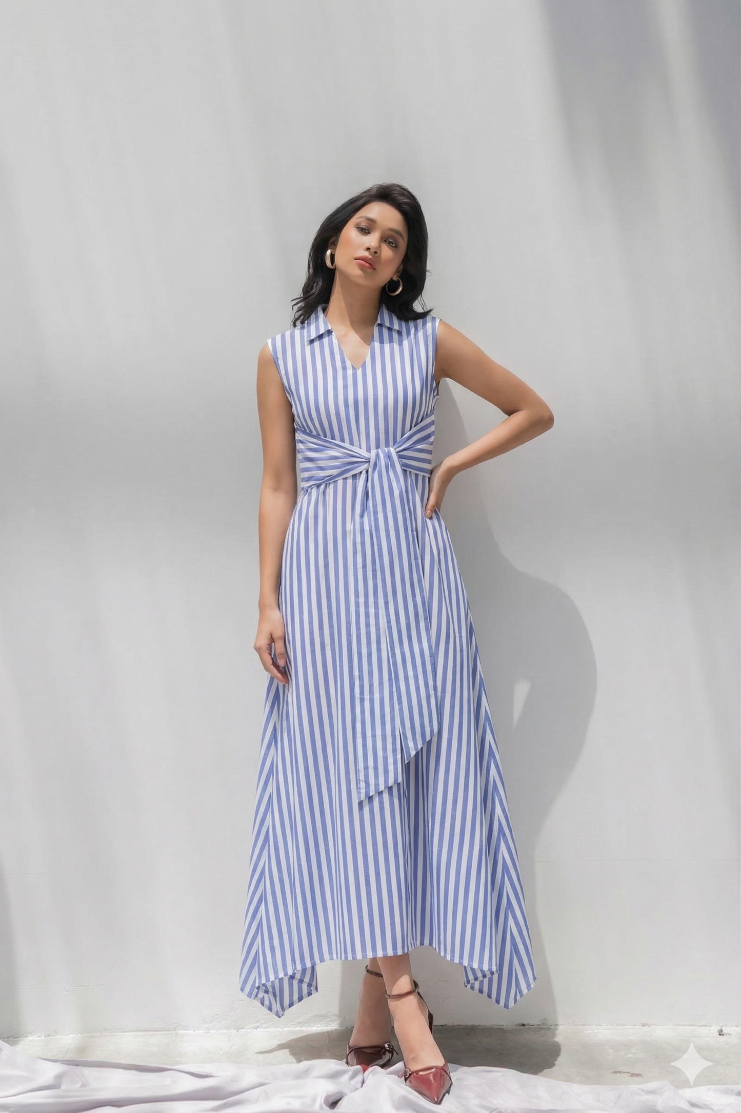 Cross tie up maxi dress
