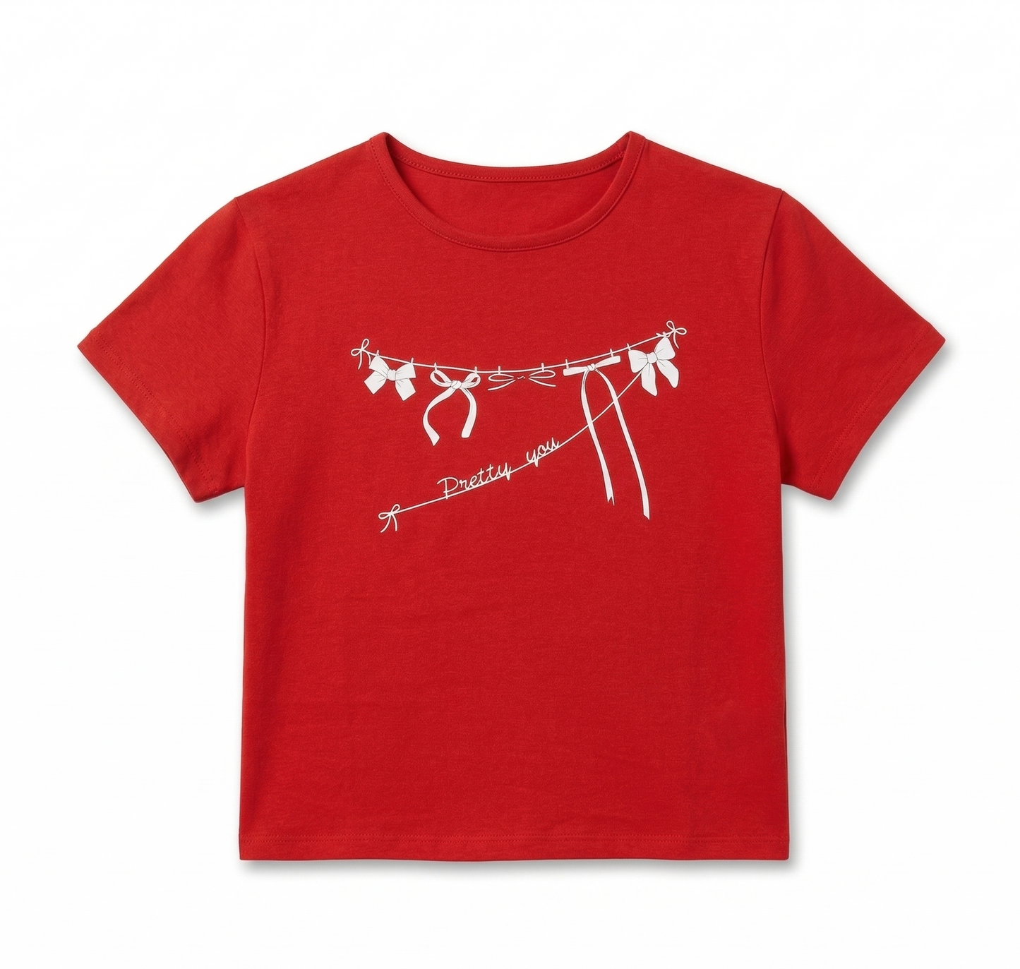 Pretty you bow red crop Tee