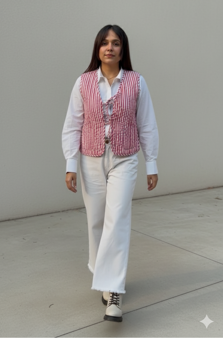 Love reversible quilted sleevless jacket