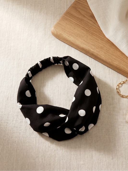 Black polka dot Bandana