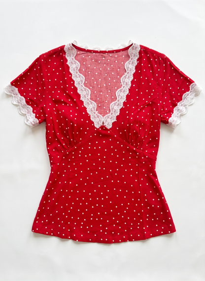 Paris Rouge Polka Top