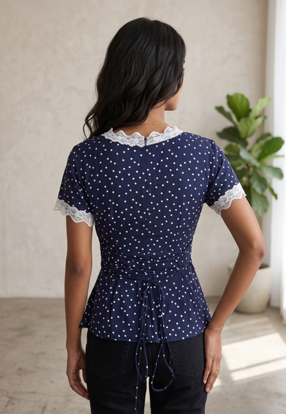 Luna Lace Polka Top