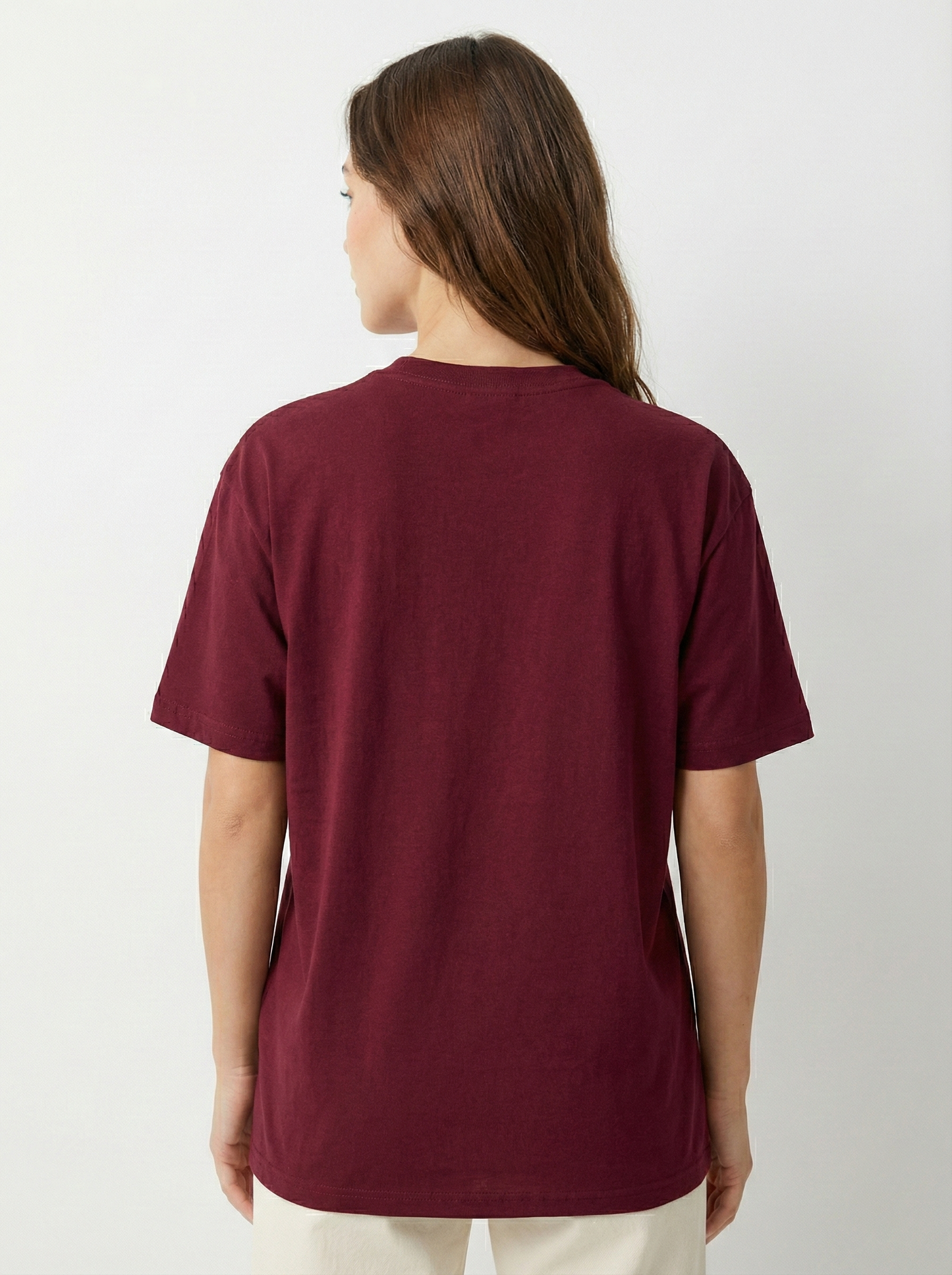 Gingham Fall Mood oversized Maroon tshirt