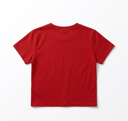 The Main Character red Crop tee