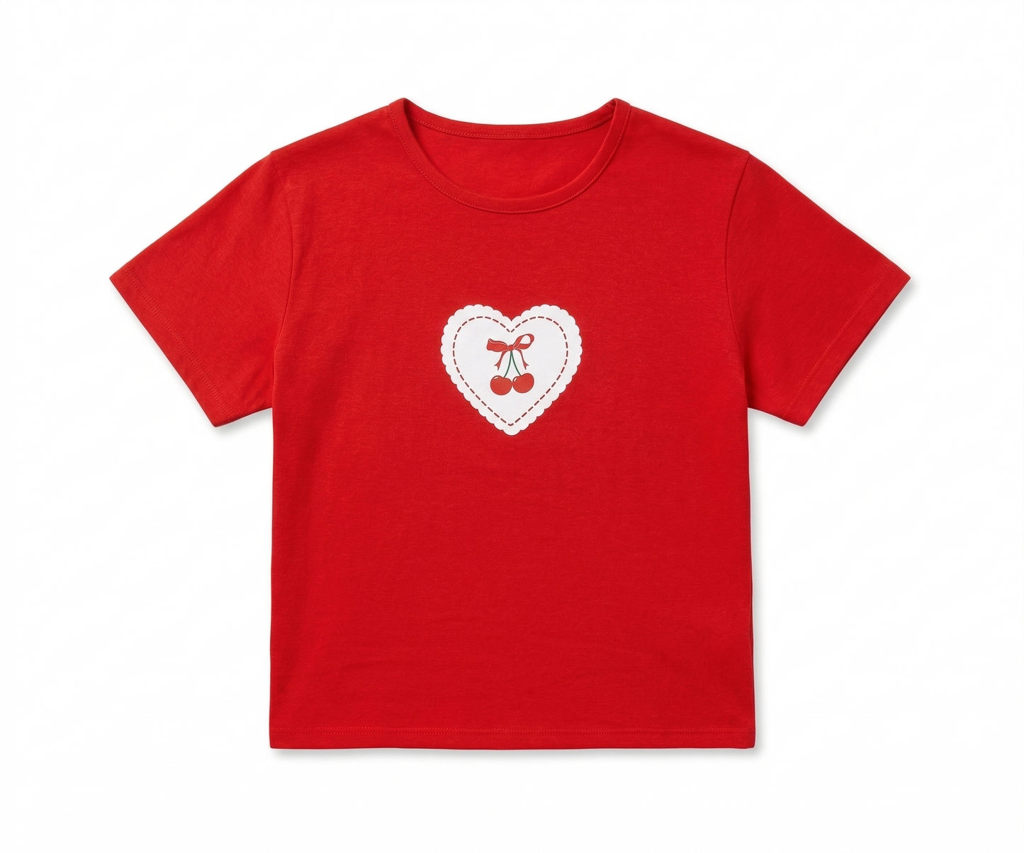 Retro Cherry Crush Red crop tee