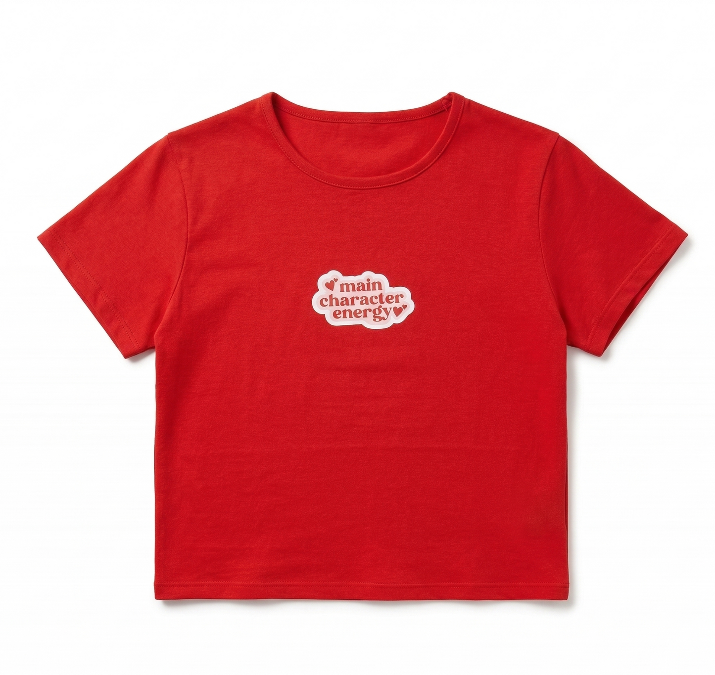The Main Character red Crop tee