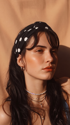 Black polka dot Bandana