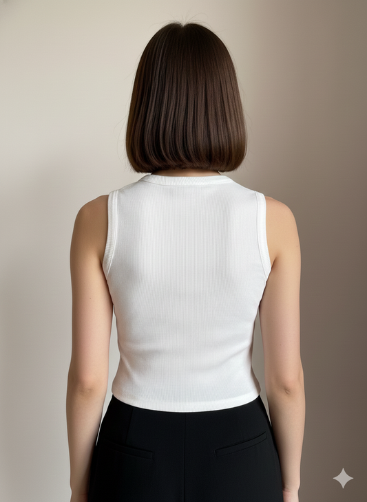 Love out loud graphic white tank top