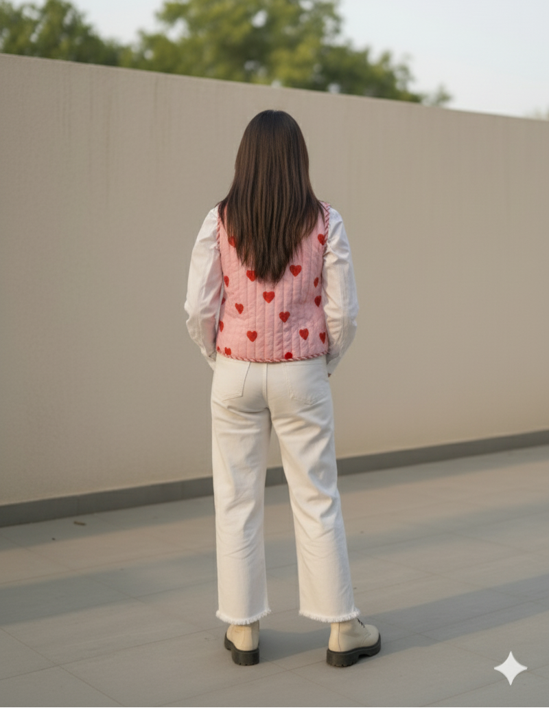 Love reversible quilted sleevless jacket