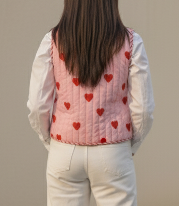 Love reversible quilted sleevless jacket