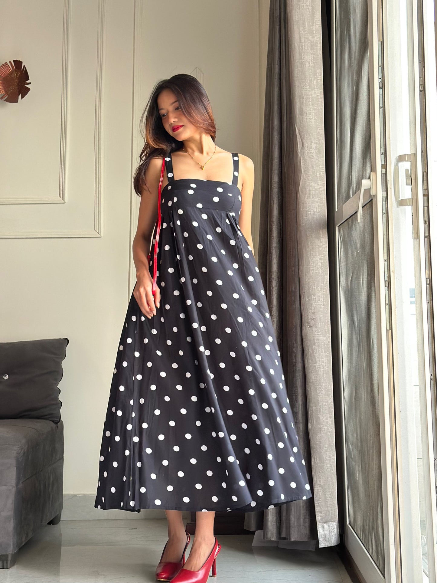 Poppie Polka dot Midi dress