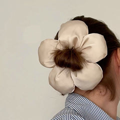 Petal puff beige scrunchie