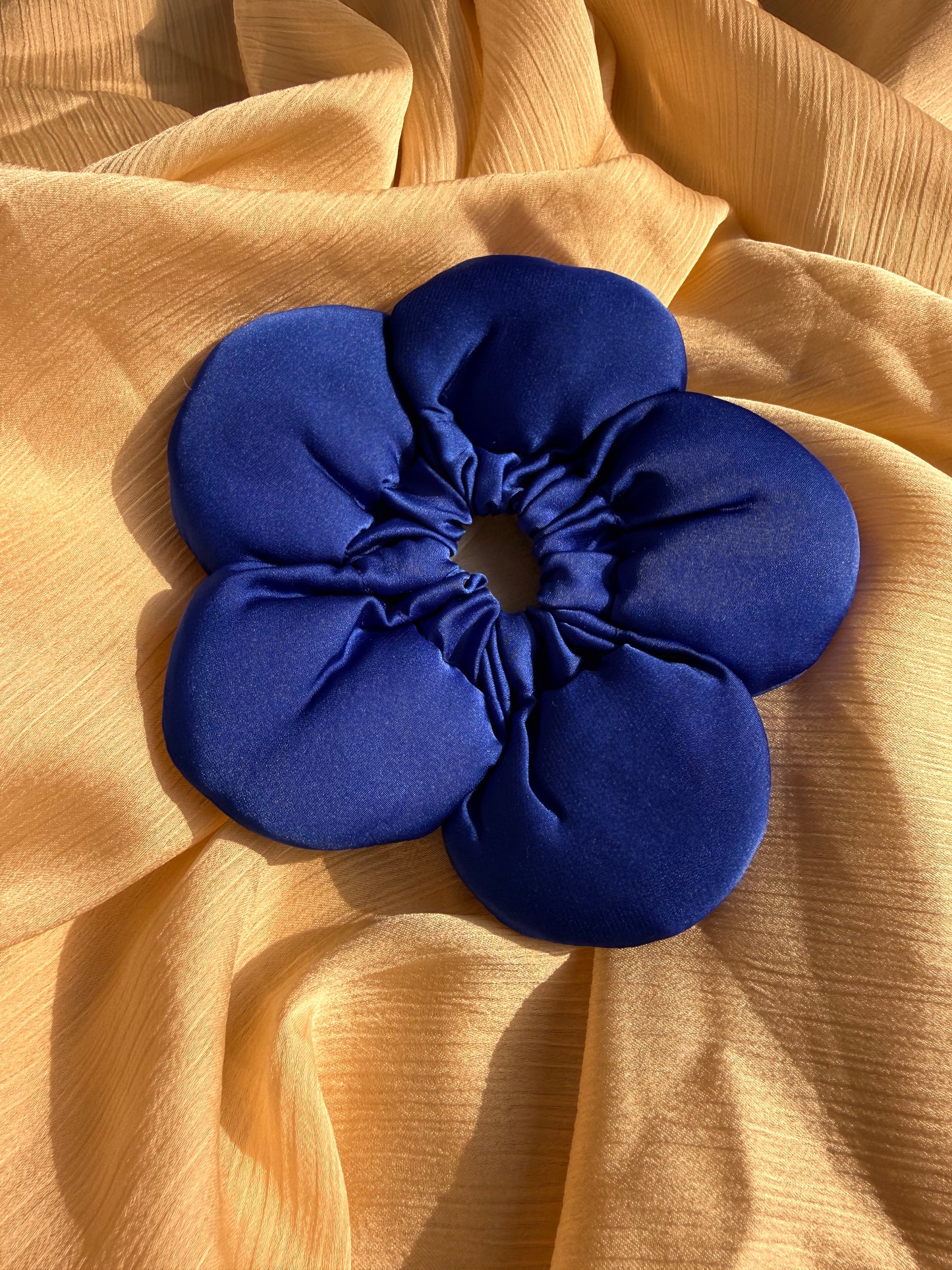 Petal puff blue scrunchie