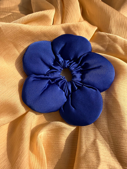 Petal puff blue scrunchie