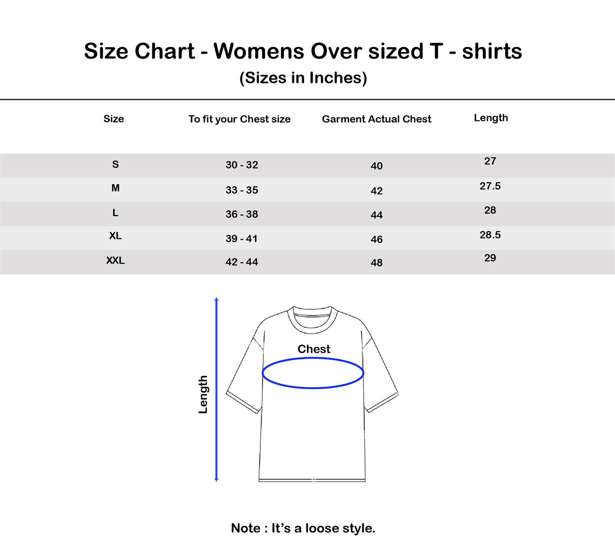 Size chart