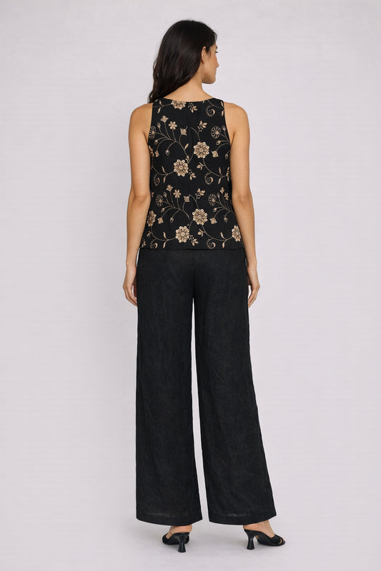 Aira Black Floral Embroidered Co - ord sets