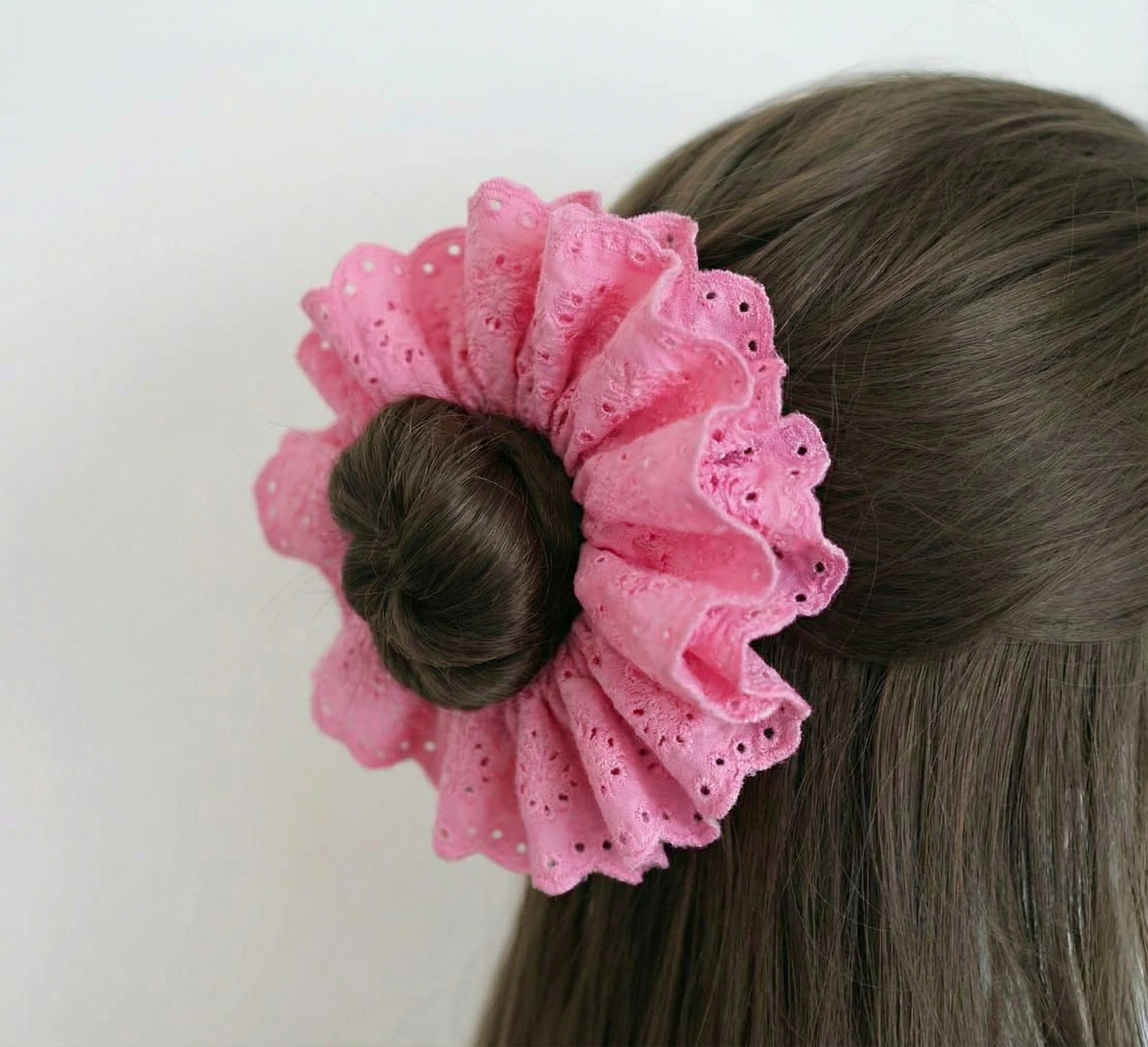 Cloud bloom pink oversized scrunchie