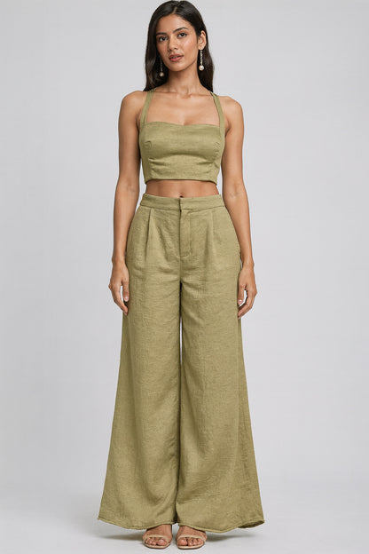 Ira Olive Sheer Open-Front Shrug 3 piece set