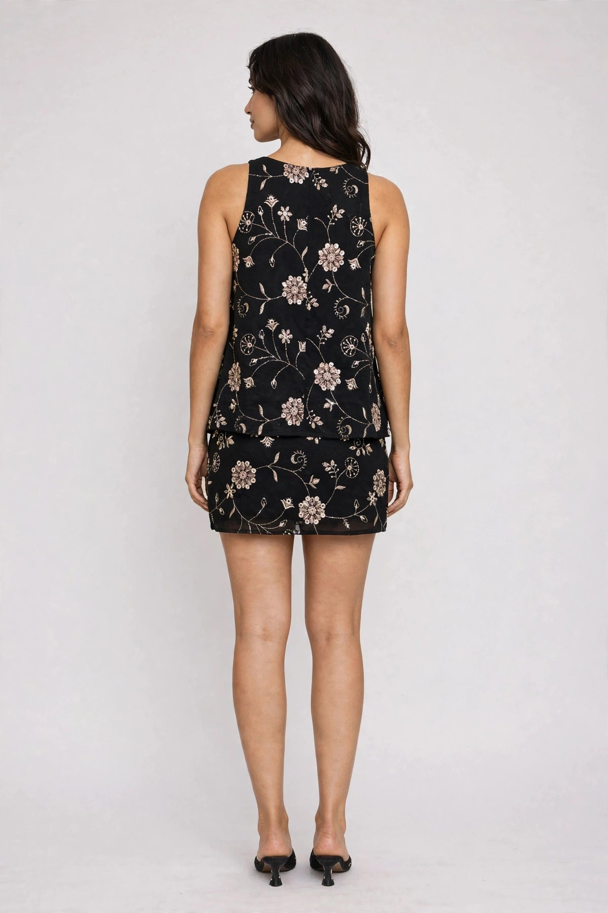 Aira Black Floral Embroidered Co - ord sets