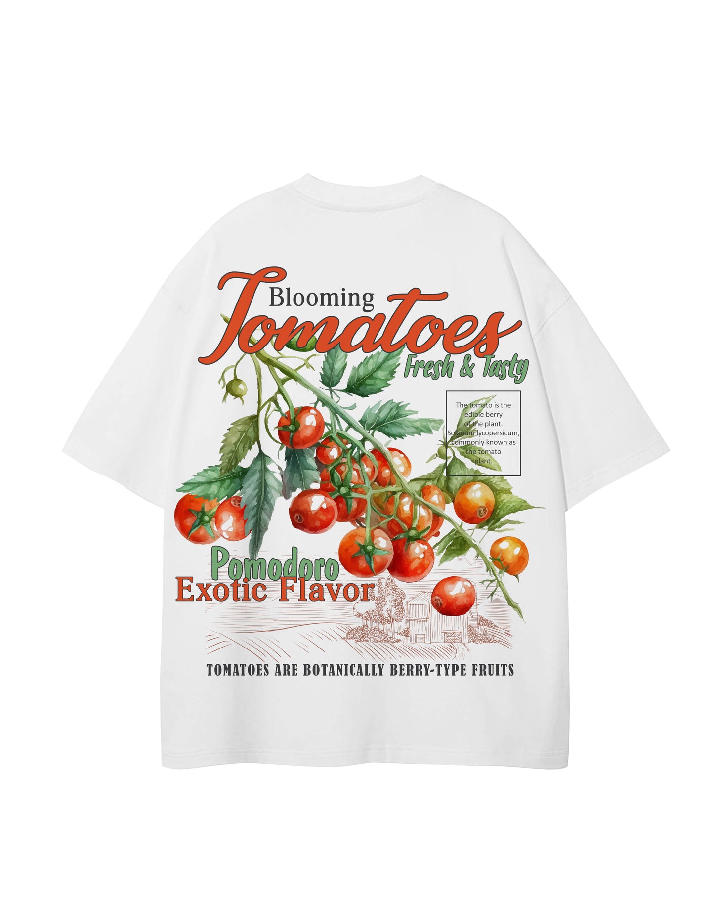 Blooming Tomatoes oversized white tshirt