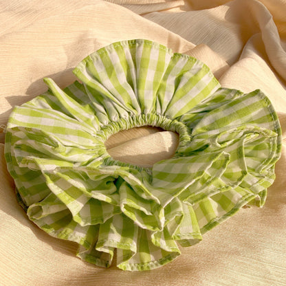 Cloud bloom green oversized scrunchie